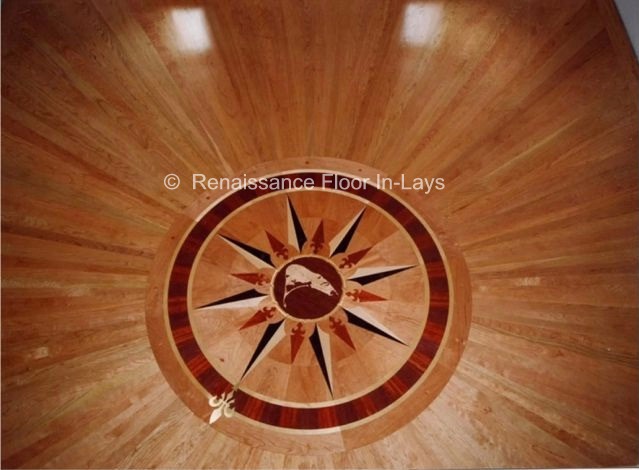 compass roze custom wood floor mdallion