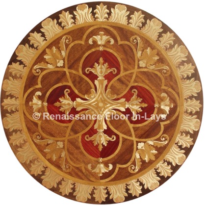 herringbone wood flooring medallion