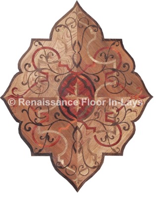 marquetry wood floor medallion
