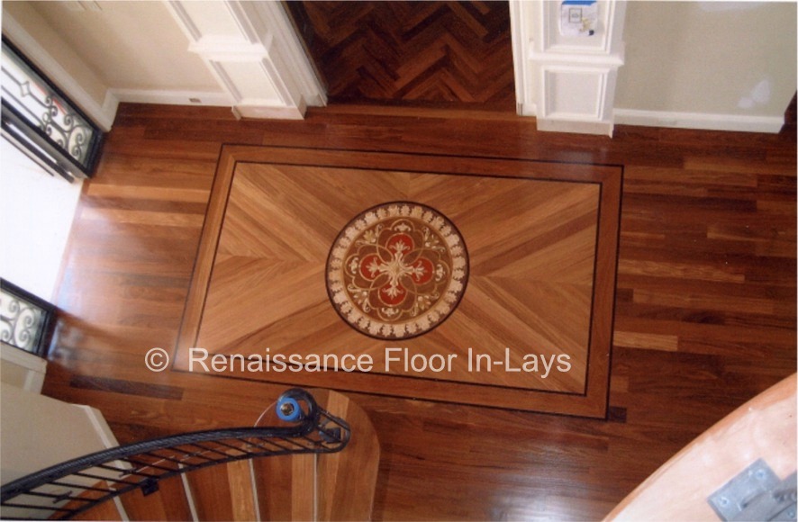 entry with inlaid hardwood