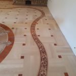 new installtion curved wood floor border