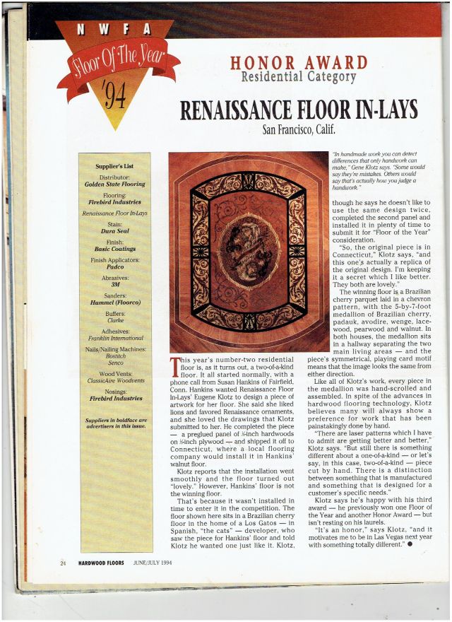 renaisance floor in-lays 1994